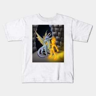 Fire Element and Purple Dragon Kids T-Shirt